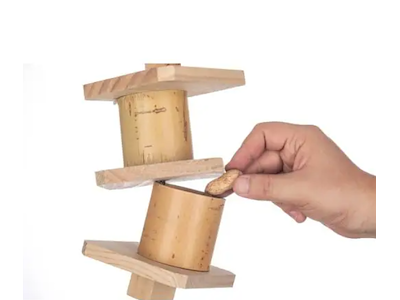 Fuglelegetøj Aktiveringsbold i Bambus og Træ – Til Papegøjer og Store Parakitter