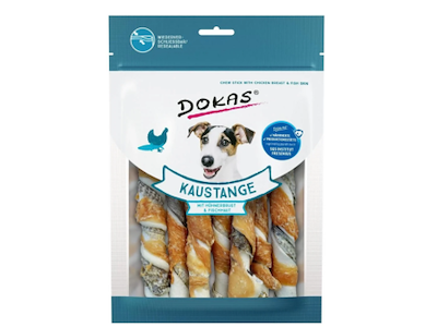 Dokas Tyggepind med Kyllingebryst og Fisk 170 g – Proteinrig Tyggesnack med Torsk og Oksehud