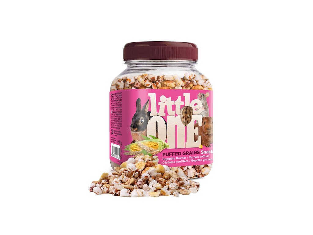 Little One Puffed Grains Kornmix 70 g – Puffede Korn til Små Gnavere