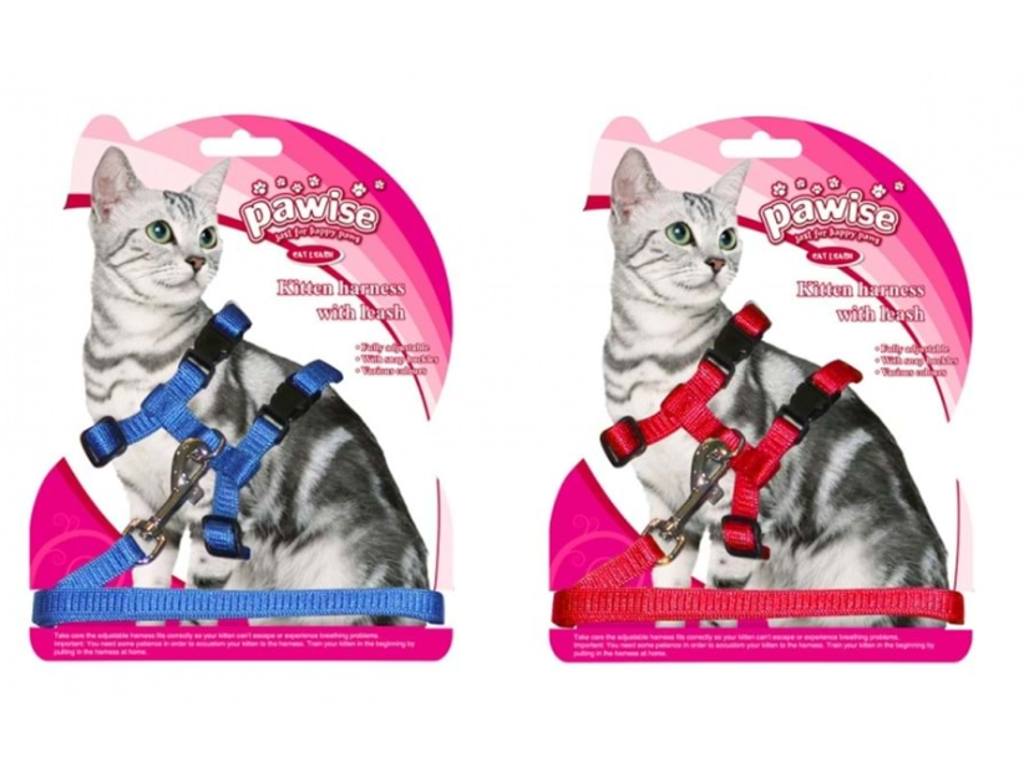 Kattesele blå/rød m.line