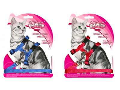 Kattesele blå/rød m.line