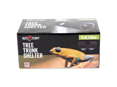Repti Planet Tree Trunk Shelter – Træstamme Skjul med Sugekopper 15 x 6,5 x 9 cm