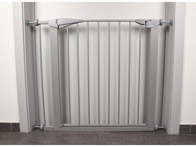 Dog Barrier Salus Grey – Hundegitter 79-84 cm, Højde 76 cm, Trykmontering, Grå