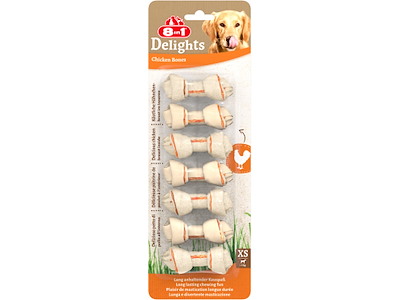 8in1 Delights Chicken Bones XS – Tyggeben med Kylling 7 stk.