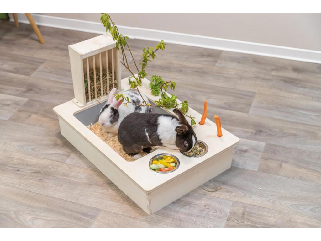 Foderstation m/ skåle & høhæk