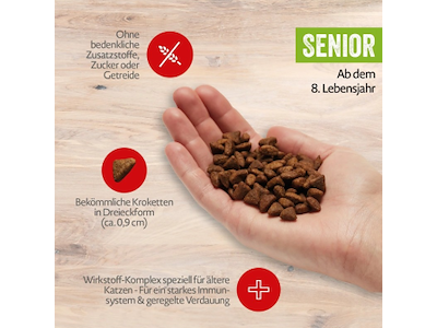 MERA CATS Senior Beef Kattefoder 2 kg – Tørfoder til Ældre Katte med Oksekød