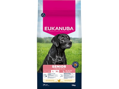 15 kg Eukanuba Senior hundefoder Large Breed med kylling