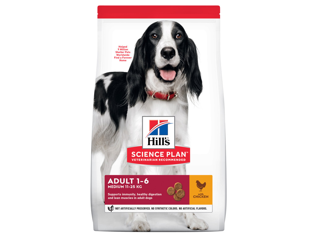 HILLS ADULT MEDIUM HUNDEFODER 14 KG