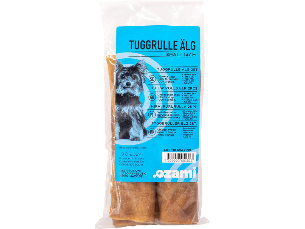 Tyggerulle elg S 14 cm 2 stk