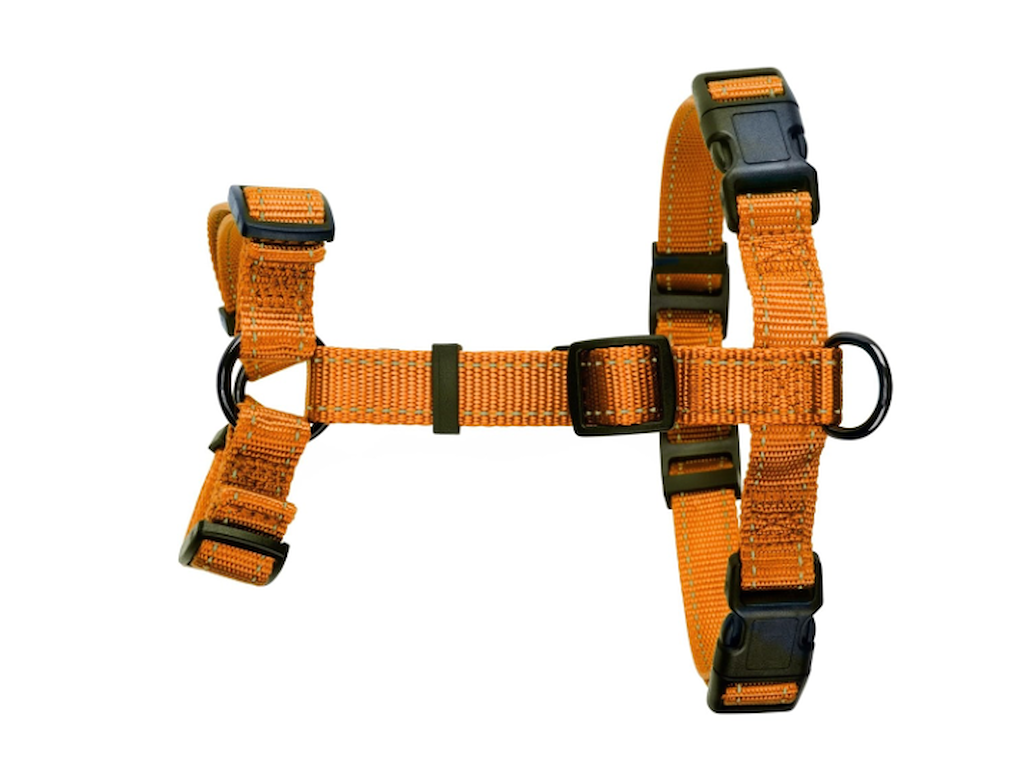 Dogman Iris H-sele Orange XXS/XS – Justerbar Reflekterende Hundesele 10 mm