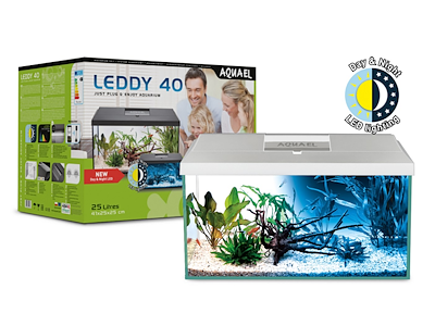 Aquael Leddy 40 Hvidt Akvariesæt – D&N Version 2.0 Med LED