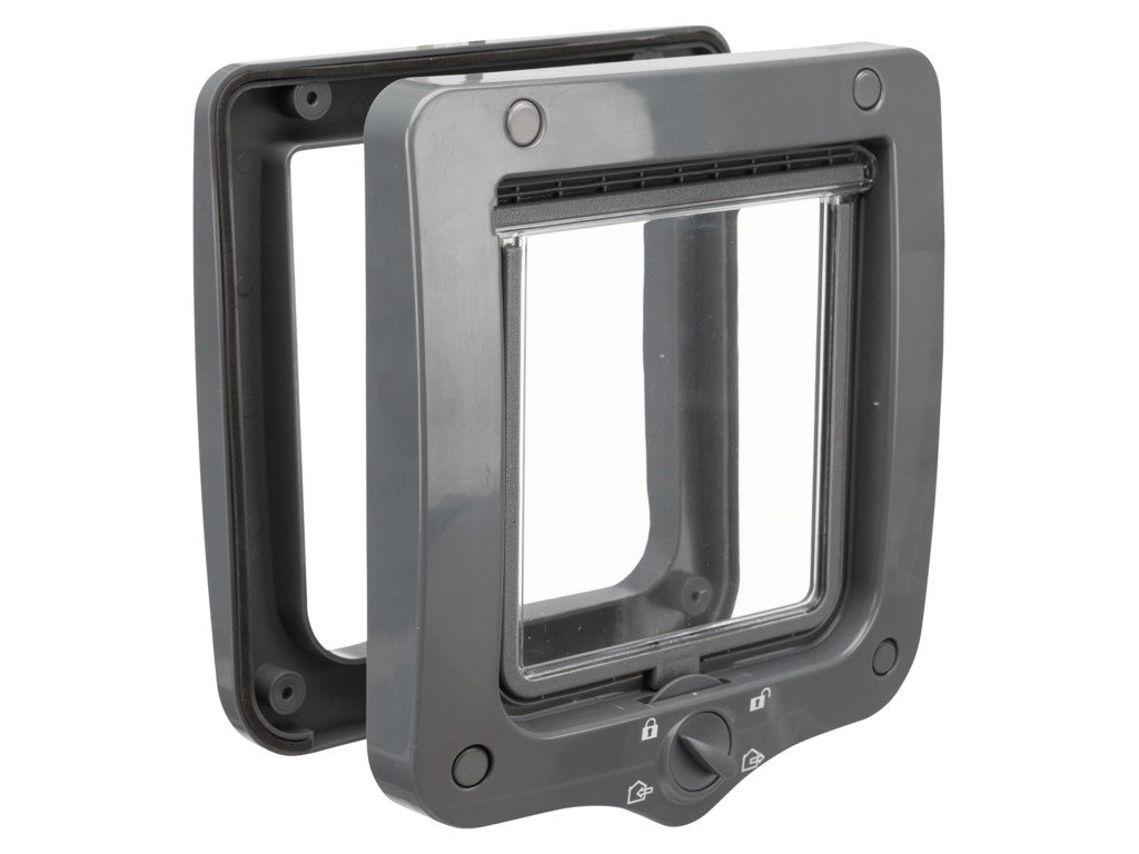 4-vejs Kattedør, 20 x 22 cm, grå