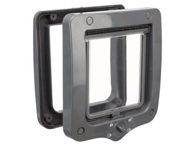 4-vejs Kattedør, 20 x 22 cm, grå