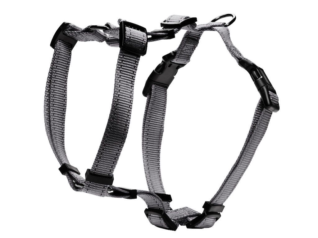 Dogman Iris H-Sele Grå XXS/XS – Justerbar Hundesele i Nylon med Refleks
