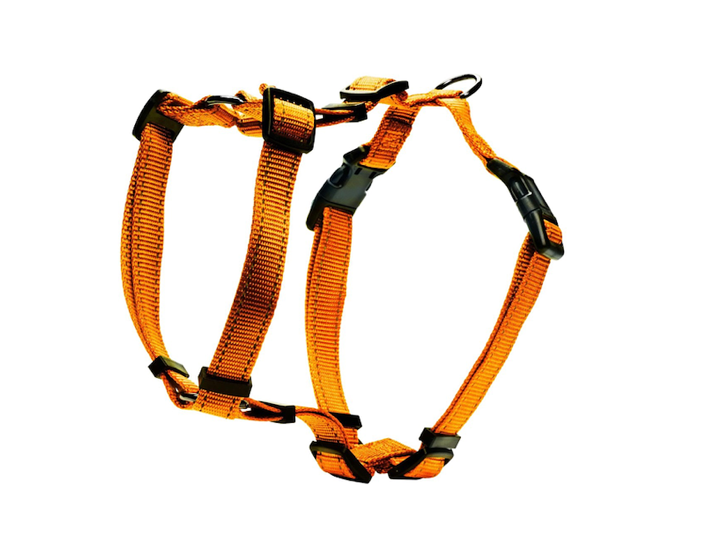 Dogman Iris H-sele Orange XL/XXL – Justerbar Reflekterende Hundesele 25 mm