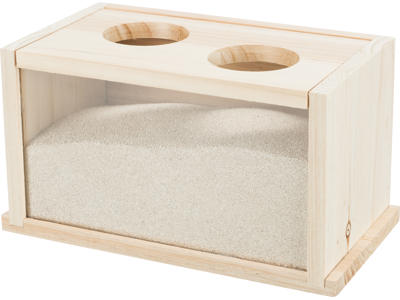 Sand bad, mus/hamster, træ, 20 x 12 x 12 cm