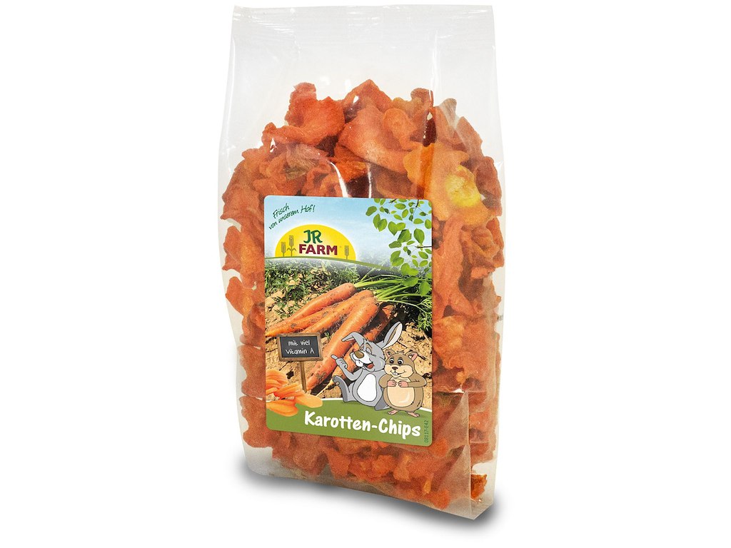 JR Farm Gulerodschips 125 g – 100 % naturlig snack til gnavere og kaniner