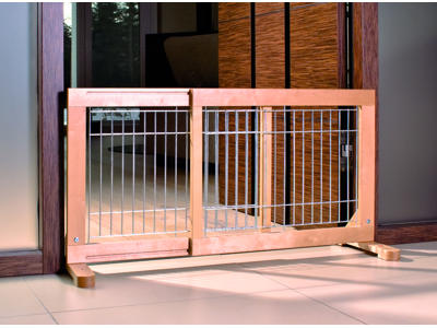 Dog barrier dør,birk, 63–108×50×31 cm