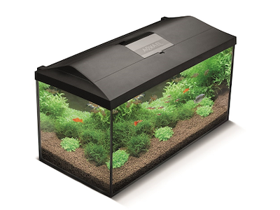 Aquael LEDDY DAY&NIGHT 75 Sort 2.0 – Komplet Akvariesæt 105L med LED-lys, Filter og Varmelegeme