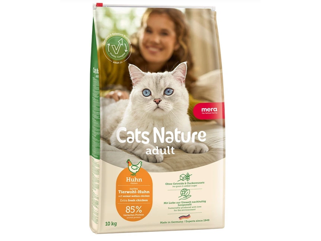 MERA Cats Nature Adult Kylling 10 kg – Kornfrit Kattefoder med Højt Animalsk Proteinindhold