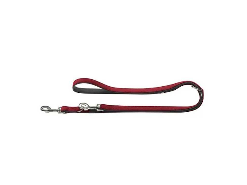 Hunter Softie Justerbar Hundeline Rød/Sort 20 mm x 200 cm – Kunstlæder