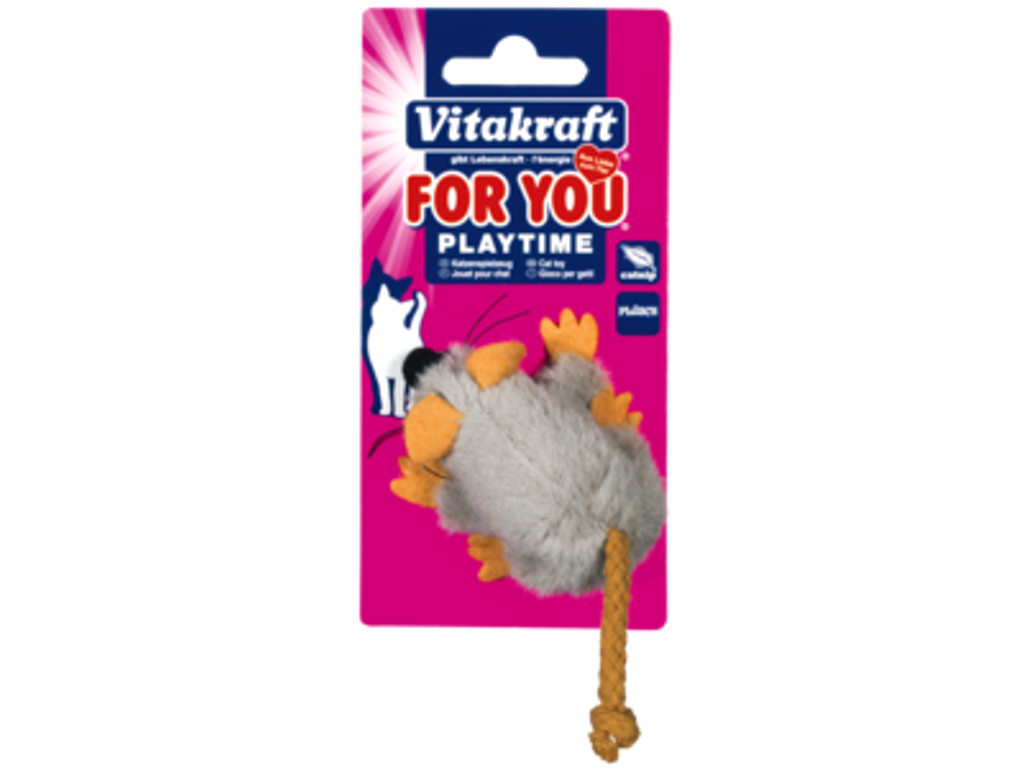 Plysmus med Catnip, grå