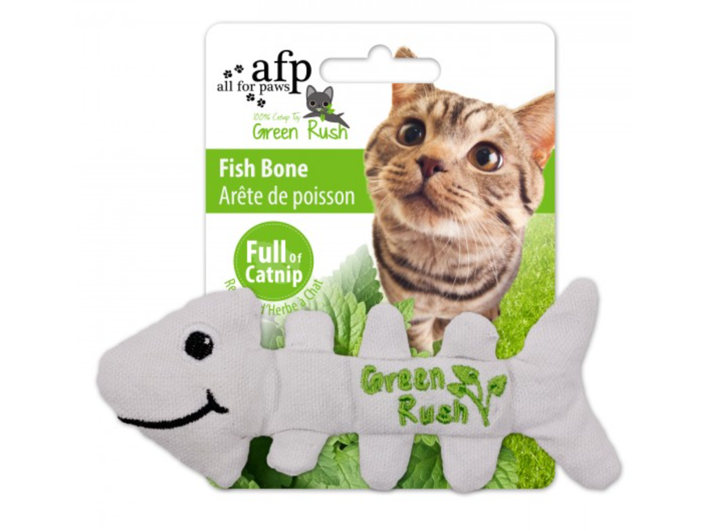 Fiskeben m.Catnip 15 cm Green Rush