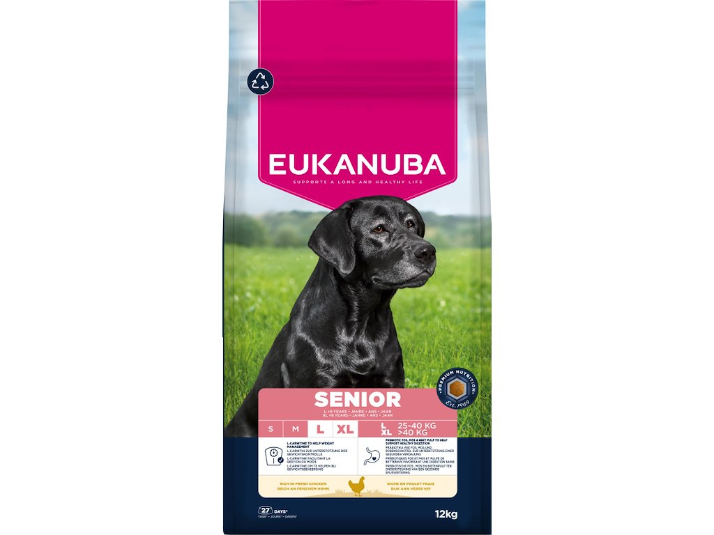 Eukanuba Senior Large Breed Kylling 12 kg – Hundefoder til Store Racer 9+ år