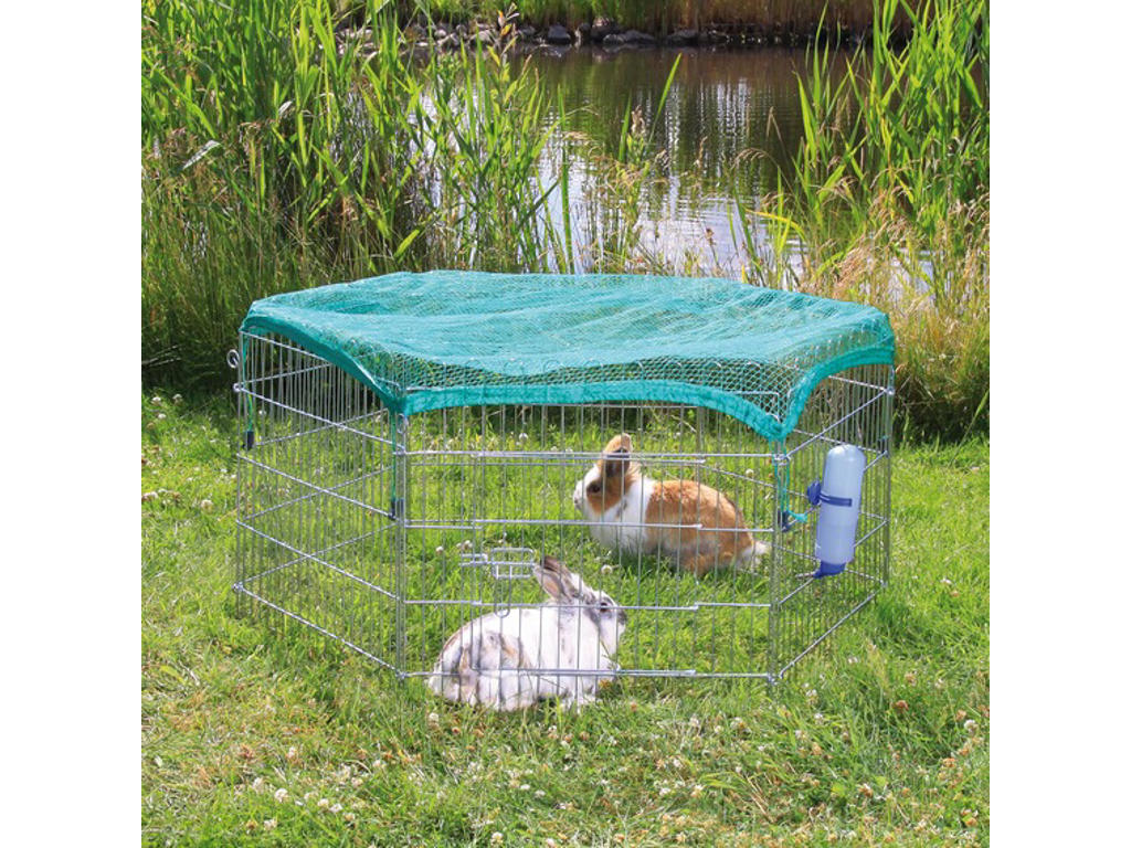 Løbegård med net til kaniner