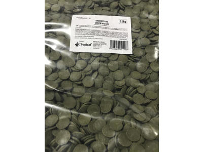 Breeder line green wafers. Sæk á 15 kg.