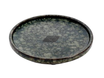 D&D FODERSKÅL FLAD JASPER 13X13X2 CM. GREEN MARBLE