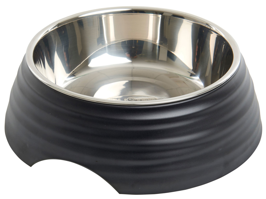 BUSTER Frosted Rippel skål mat sort str.L