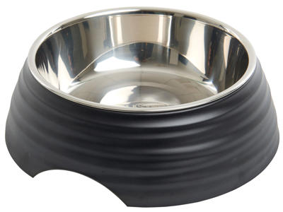 BUSTER Frosted Rippel skål mat sort str.L