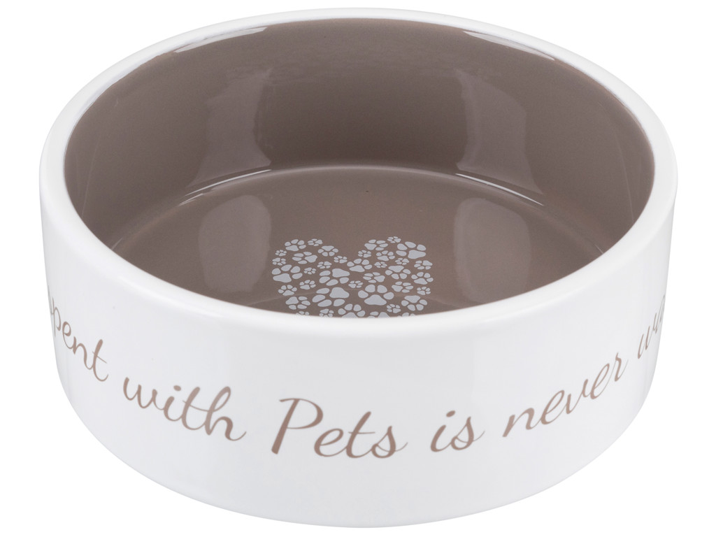 Pet's Home keramik skål, 0.3 l/ø 12 cm, creme/taupe