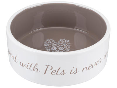 Pet's Home keramik skål, 0.3 l/ø 12 cm, creme/taupe