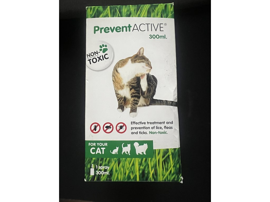 PreventACTIVE Flåt- og Loppespray til Kat – Non-Toxic 300 ml