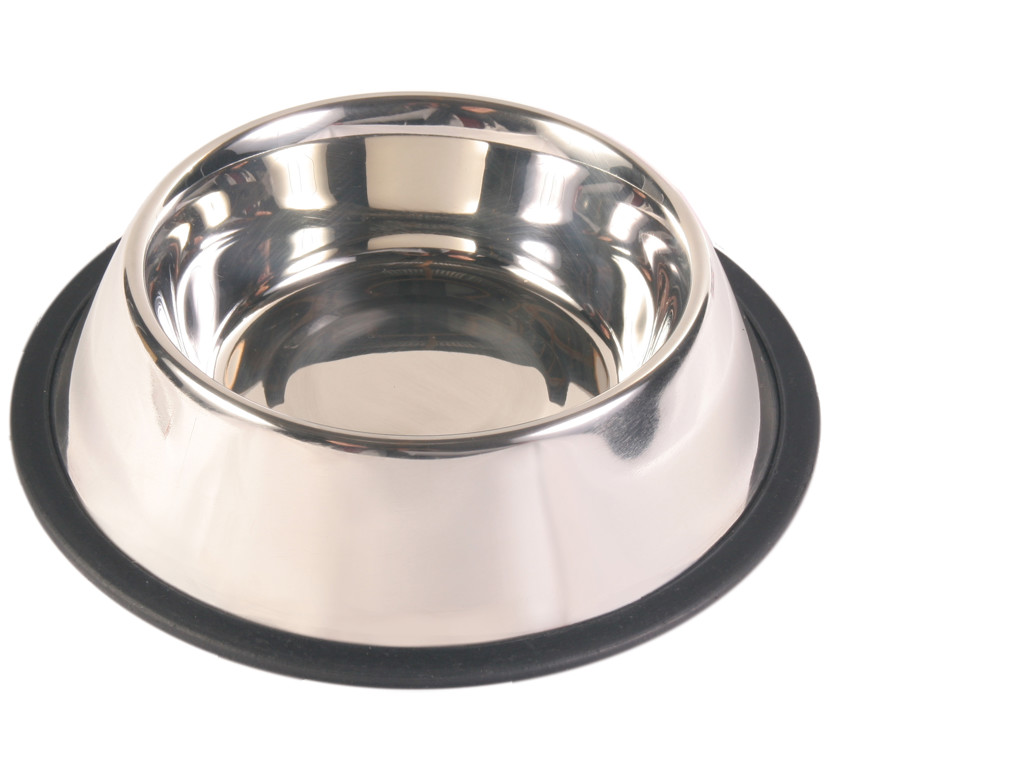 Rustfri stål skål m/gummi 0,9