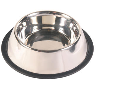 Rustfri stål skål m/gummi 0,9