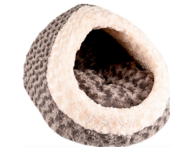 Flamingo Cuddly Iglo Taupe til kat og lille hund – 40 × 40 × 2,5 cm