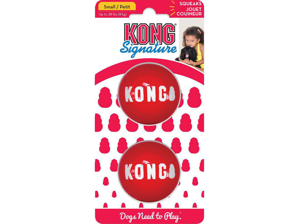 KONG SIGNATURE BALL SMALL 2-PACK 5CM
