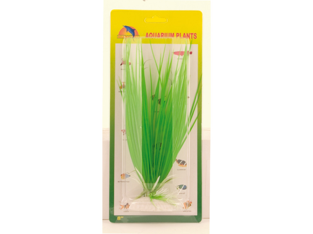Plastik plante 8" – grøn (20 cm akvarie-/terrariedekoration)