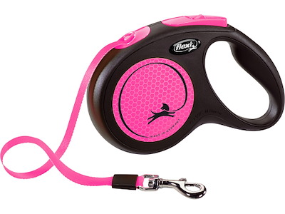 Flexi New Neon Tape M 5 Meter – Pink Flexline til Hunde op til 25 kg