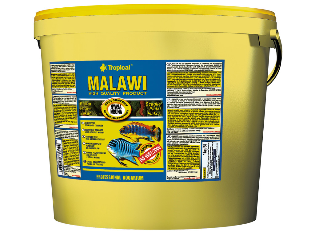 Tropical Malawi Flakes – Flagefoder til Afrikanske Cichlider 5 L / 1 kg
