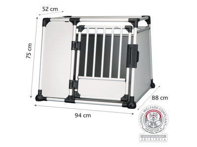 Transportbox, aluminium, L–XL: 94 × 75 × 88 cm