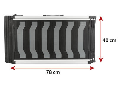 Ramp, 3-fold telescopic, 40x78-175cm, 6,8kg sort/grå