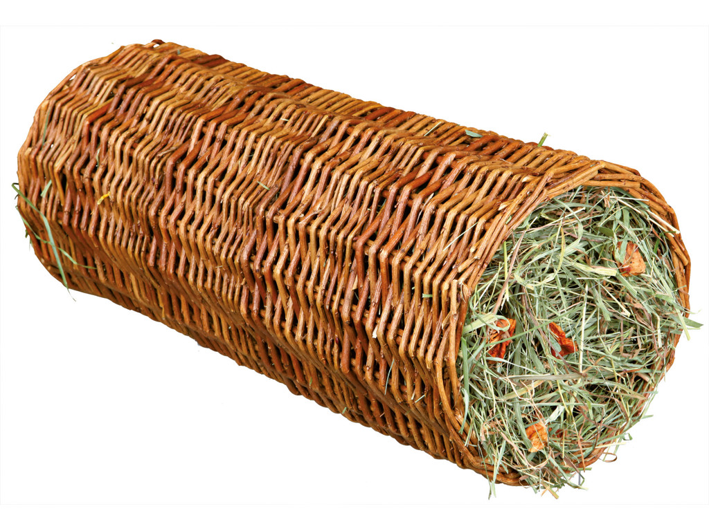 Piletunnel med Hø og Gulerod til Marsvin Ø15 x 33 cm – Naturlig Snack og Skjul 110 g