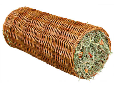 Piletunnel med Hø og Gulerod til Marsvin Ø15 x 33 cm – Naturlig Snack og Skjul 110 g