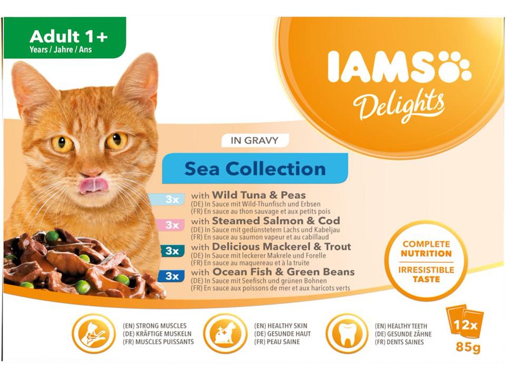 Iams Cat Adult Sea collection in 
Gravy  12x85g