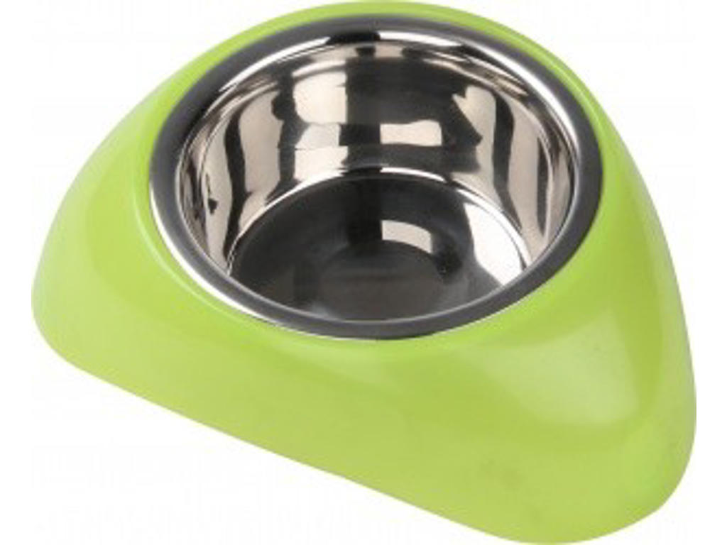 Rustfri skål i plaststativ grøn 750ml