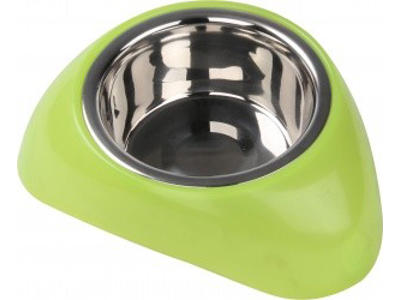 Rustfri skål i plaststativ grøn 750ml